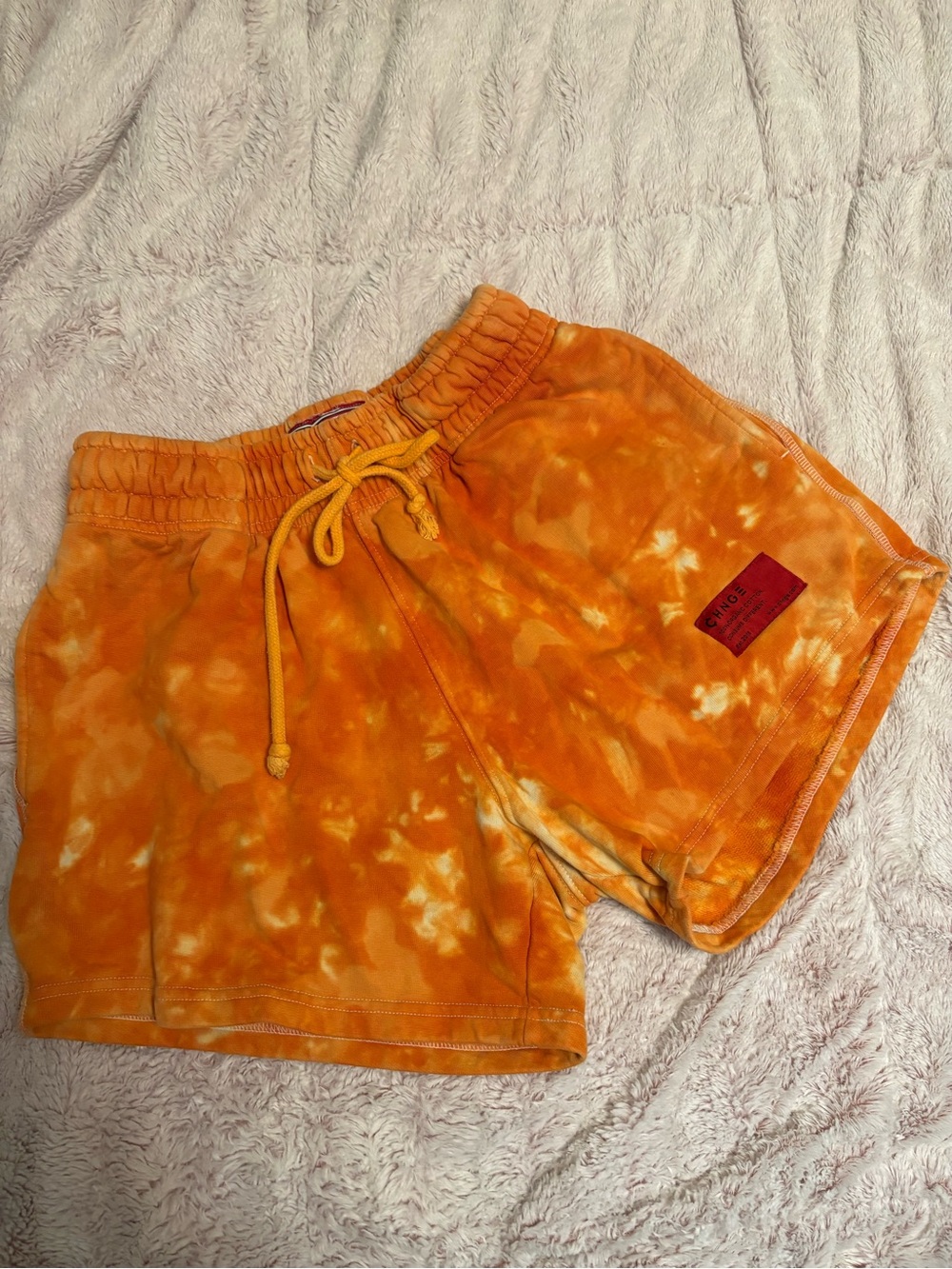 CHNGE Orange Tie-Dye Sweat Shorts
